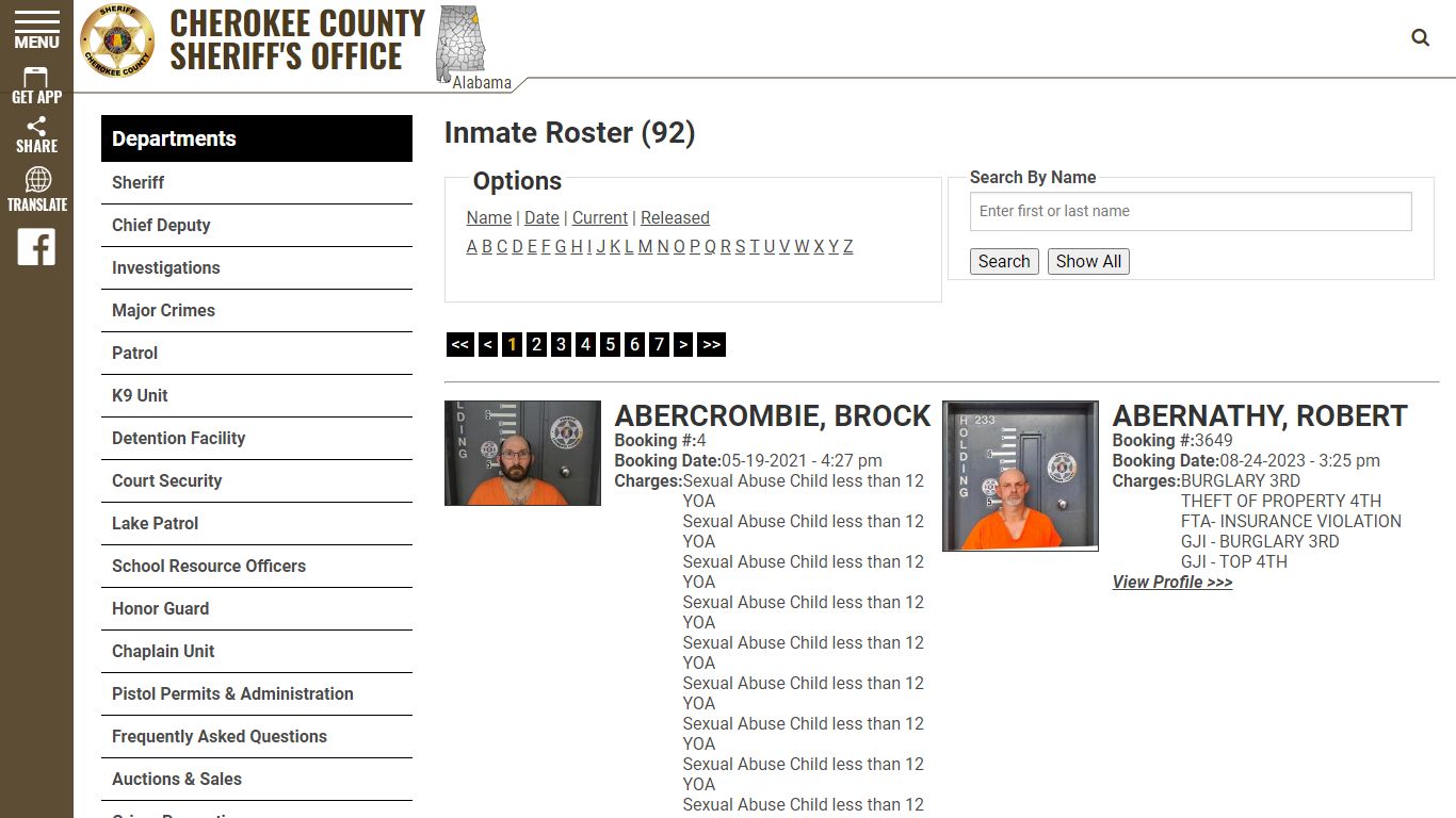 Inmate Roster - Current Inmates - Cherokee County Sheriff AL