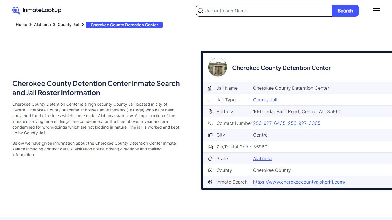 Cherokee County Detention Center (AL) Inmate Search and Jail Roster ...