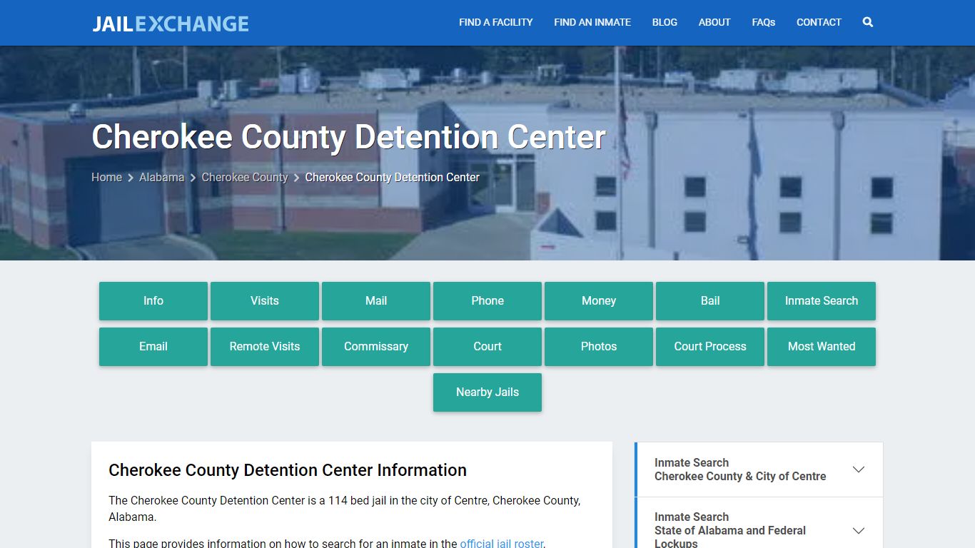 Cherokee County Detention Center, AL Inmate Search, Information